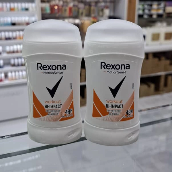 مام صابونی رکسونا اصلی مدل Hi-Impact ضد تعریق 48 ساعته 40 گرم | Rexona MotionSense Workout HI-IMPACT antiperspirant